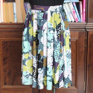 Grace Elements Multicolored Floral Midi Skater Skirt